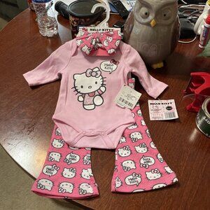 Hello Kitty Infant 3 Piece Set, Pink, Size 3M - NWT
